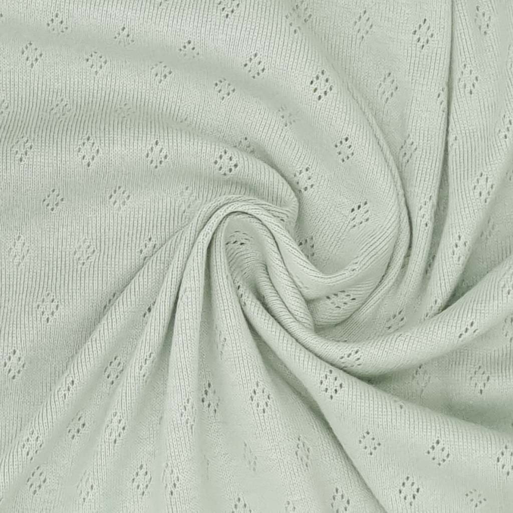 Plain Pointelle Fabric Sage Green